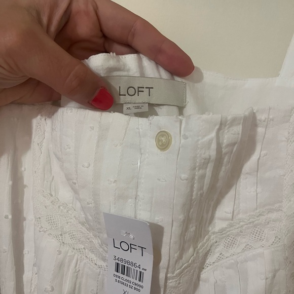 LOFT White Puff Sleeve Maxi Sundress - Picture 6 of 6